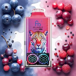 Fumot Leopard 40K Puffs Engangsdamp Blåbær Kirsebær Tranebær 5% Nikotin 700mAh