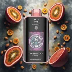 Fumot Tornado 25000 Puffs Disposable Vape Kiwi Pasjonsfrukt Guava med HD-skjerm og 700mAh-batteri