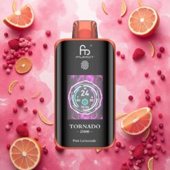 Fumot Tornado 25000 Puffs Disposable Vape Rosa Sitronade med HD-skjerm og 700mAh batteri