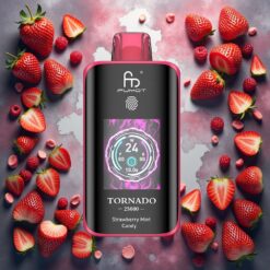 Fumot Tornado 25000 Puffs HD Skjerm 700mAh Oppladbar Batteri Jordbær Mynte Godteri