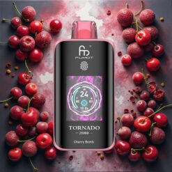 Fumot Tornado 25000 Puffs Kirsebombe med HD-skjerm og 700mAh batteri