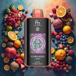 Fumot Tornado 25000 Puffs Tropisk Regnbue Eksplosjon Disposable Vape med HD-skjerm og 700mAh batteri
