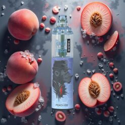 Fumot Tornado 7000 Puffs Disposable Vape Fersken Is 14 ML 850 MAH