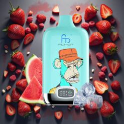 Fumot Tornado Digital Box 12000 Puffs Disposable Vape Jordbær Donut, 20ml E-Liquid, Mesh Coil