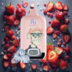 Fumot Tornado Digital Box 12000 Puffs Disposable Vape Jordbær Is 20ml 550mAh