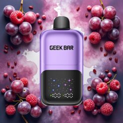 GEEK BAR 2GO 20ml 50000 Puffs To Serie Engangs Vape Pen Druer & Bringebær, 5% Nikotinsalt, 3-trinns Justerbar Smak/Kulde