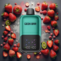 GEEK BAR 2GO 20ml 50000 Puffs Two Series Disposable Vape Pen Jordbær & Kiwi Interaktiv Stor Skjerm