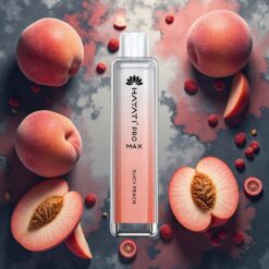 Hayati Pro Max 4000 Puffs Engangsdamp med Juicy Peach (Saftig Fersken) – 1400mAh batteri