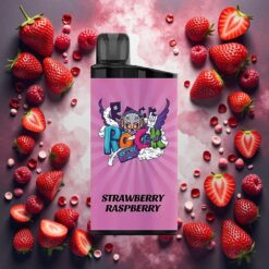 IGET Bar 3500 Puffs Engangsvape Jordbær Bringebær – 1400 mAh