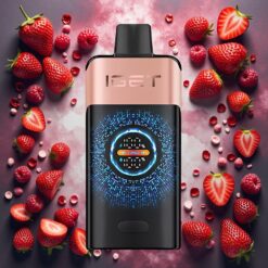 IGET ONE 12000 Puffs Engangsvaper Jordbær Bringebær – 12000 Puffs, 2700 mAh