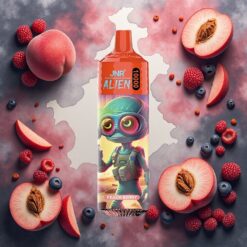 JNR Alien 10000 Puffs Engangs Sigarett Fersken Bær 20ml E-væske 850mAh