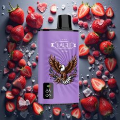 JNR EAGLE Smart 23000 Puffs Disposable Vape Jordbær Is med Digital Skjerm og 25ml e-Liquid
