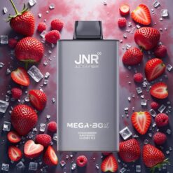 JNR Mega Box 25000 Puts Engangs E-sigarett Jordbær Bringebær Kirsebær Is 30ml 850mAh
