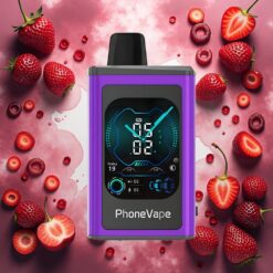 JNR PhoneVape 30000 puffs Disposable Vape Kirsebær Jordbær Bringebær med 850mAh Type-C-ladbar batteri