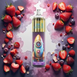 JNR Rocket-X 12400 Puffs Disposable Vape Jordbær Drue med Justerbar Luftstrøm og 850mAh Batteri
