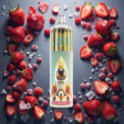 JNR Rocket-X 12400 Puffs Disposable Vape Jordbær Is med Justerbar Luftstrøm og 850mAh Batteri