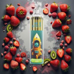 JNR Rocket-X 12400 Puffs Disposable Vape Jordbær Kiwi med Justerbar Luftstrøm og RGB-lys