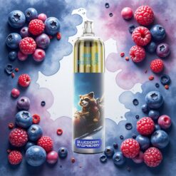 JNR Rocket-X 12400 Puts Engangsdamper med Blåbær og Bringebær, Justerbar Luftstrøm og RGB-lys