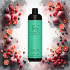 RandM Fumot Shisha 10000 Puffs Engangsdamp Hvit Blits med 0,5% Nikotin og 850 mAh Batteri