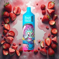 RandM Tornado 9000 Puffs – 850 mAh & 18 mL / RandM Fumot Tornado 9000 Puffs Disposable Vape Prime Jordbær Vannmelon