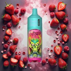 RandM Tornado 9000 Puffs 850 mAh 18 mL RandM Fumot Tornado 9000 Puffs Engangsdamper Jordbær Bringebær