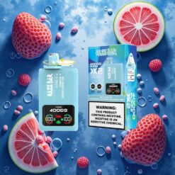 Razz Bar 40000 Puffs Disposable Vape BLÅ RAZZ IS-JORDBÆR VANNNMELON TYGGEGUMMI med Power Screen Display og 650 Mah Battery