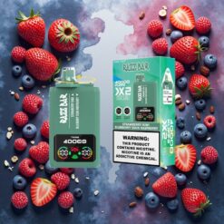 Razz Bar 40000 Puffs Disposable Vape Jordbær Kiwi/Blåbær Sur Bringebær – 650 Mah Battery Type-C Port