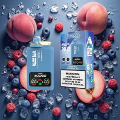 Razz Bar 40000 Puffs Disposable Vape PEACH IS_BLÅBÆR IS med Power Screen Display