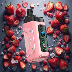 Razz Bar 45000 Puffs Disposable Vape Jordbær Is med 1.0 Ohm Mesh Coil og Justerbar Luftstrøm