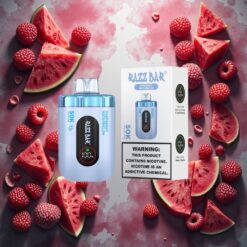 Razz Bar 50K Puffs Disposable Vape Bringebær Vannmelon 1.0 Ohm Mesh Coil 650 mAh