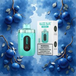 Razz Bar 50K Puffs Disposable Vape Mr Blå 1.0 Ohm Mesh Coil