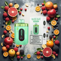 Razz Bar 50K Puffs Disposable Vape Tropisk Frukt 2% Nikotin 650 mAh