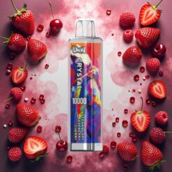 UWIN Crystal 10000 Puffs Disposable Vape Jordbær Bringebær Kirsebær – 18ml, 650mAh
