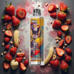 UWIN Crystal 10000 Puffs Jordbær Banan, 18ml & Type-C-lading