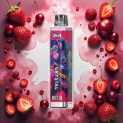 UWIN Crystal 10000 Puffs Jordbær Tranebær Kirsebær 18ml 650mAh
