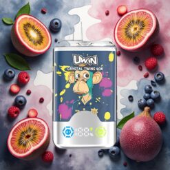 UWIN Crystal Twins 40000 Puffs Disposable Vape Kiwi Passionsfrukt Guava Blåbær Bringebær 32ml 850mAh