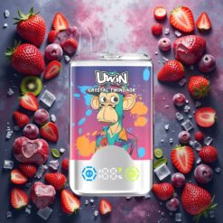UWIN Crystal Twins 40000 Puffs Engangsdamp Jordbær Kiwi Drue Is 32ml 850mAh