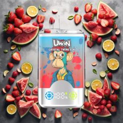 UWIN Crystal Twins 40000 Puffs Engangsdamper Jordbær Vannmelon Sitron Lime – 32ml & Type-C