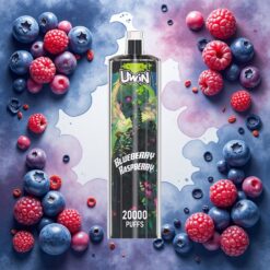 Uwin Shisha Hookah Crystal 20000 Puffs Blåbær Bringebær – 22ml 650 mAh