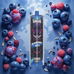 Uwin Shisha Hookah Crystal 20000 Puffs Blåbær på Is 22ml 650 mAh