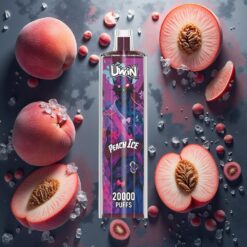 Uwin Shisha Hookah Crystal 20000 Puffs Fersken Is 22ml 650 mAh