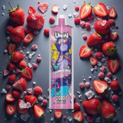 Uwin Shisha Hookah Crystal 20000 Puffs Jordbær Is 22ml Mesh Coil