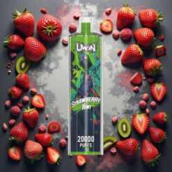 Uwin Shisha Hookah Crystal 20000 Puffs Jordbær Kiwi, 22ml & Type-C