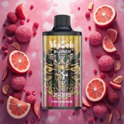 Vapsolo Super 15000 Puffs Engangs Vape Super Rosa Sitron (40ml, 850mAh)