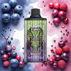 Vapsolo Super 15000 puffs Blåbær Kirsebær Tyttebær 40ml 850mah