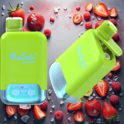 Vapsolo Twins 20000 Puffs Engangs E-sigaret Jordbær Kiwi & Jordbær Bringebær Kirsebær Is – 40 ml, Type-C