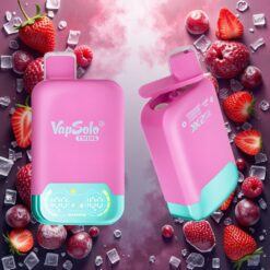 Vapsolo Twins 20000 Puffs Engangsdamper Jordbær Bringebær Kirsebær Is & Drue Is 40 ml